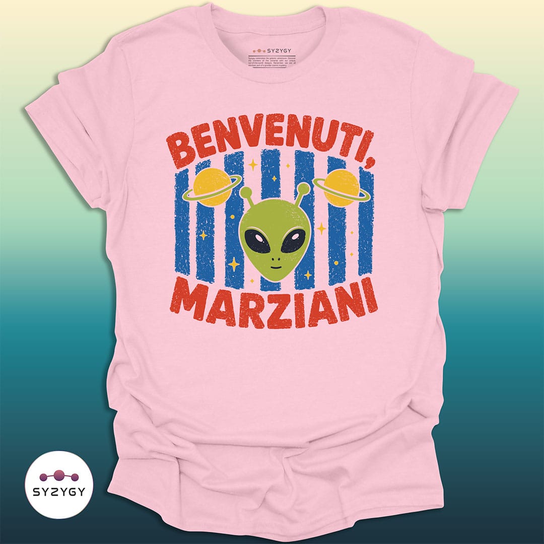 Syzygy Supply T-Shirt Light Pink / M Benvenuti Marziani T-shirt Space Aliens UFO Apparel