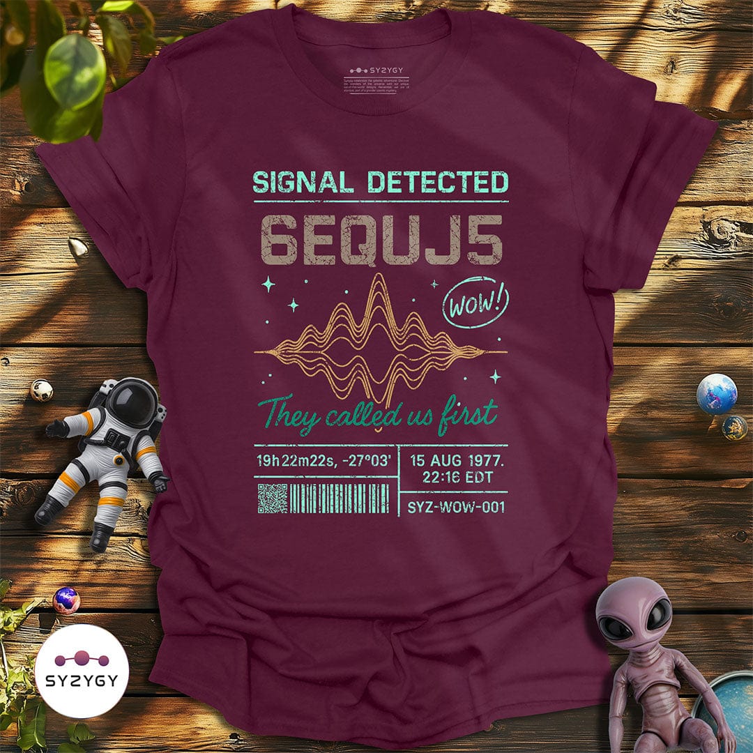 Syzygy Supply T-Shirt Maroon / S Signal Detected T-shirt Space Aliens UFO Apparel