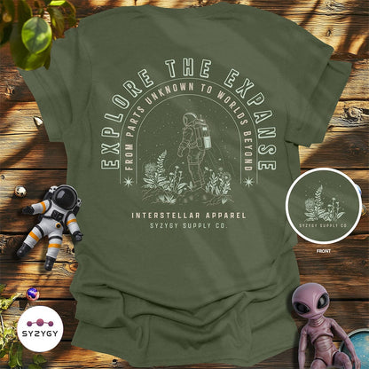 Syzygy Supply T-Shirt Military Green / S Explore the Expanse T-shirt Space Aliens UFO Apparel