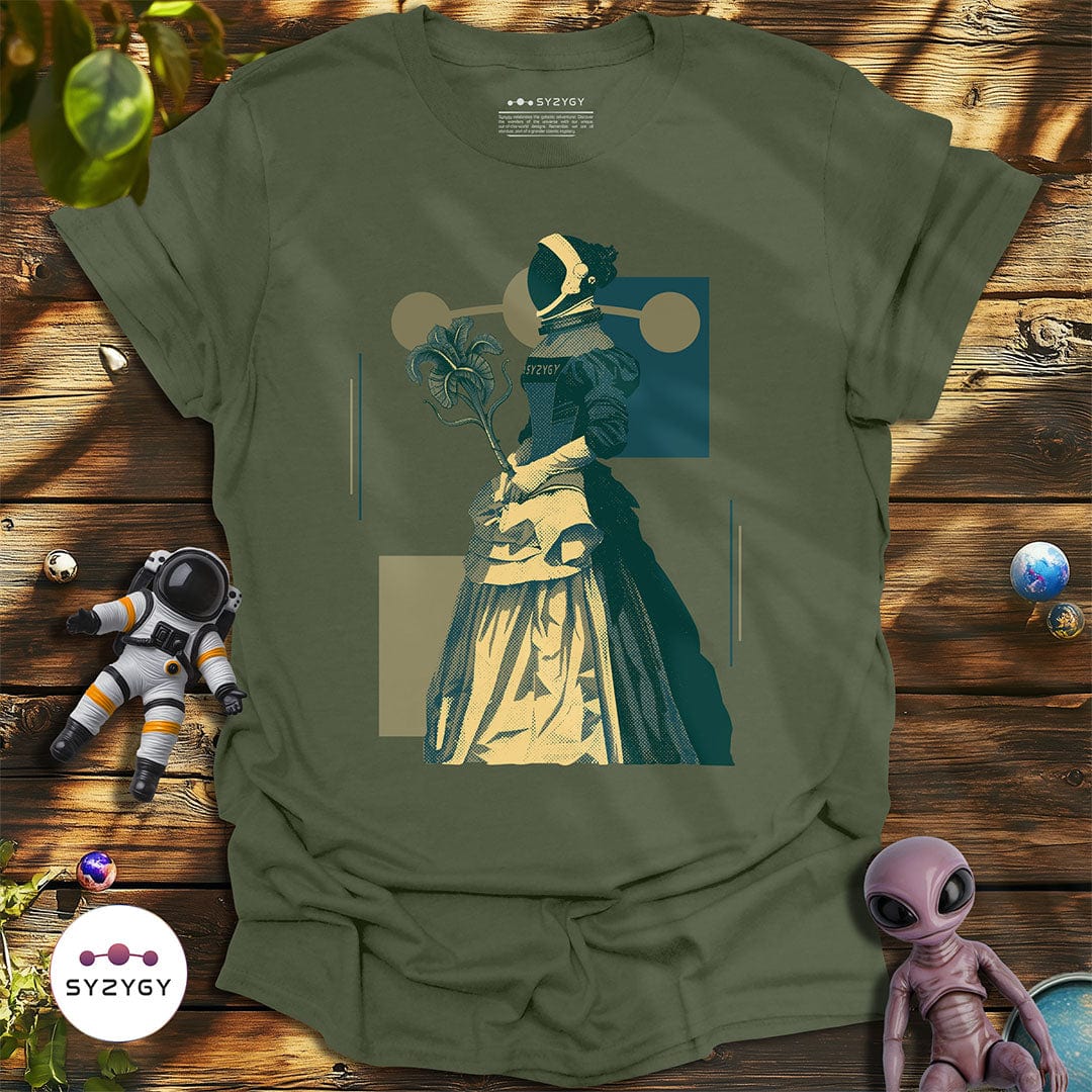 Syzygy Supply T-Shirt Military Green / S Galactic Elegance T-shirt Space Aliens UFO Apparel