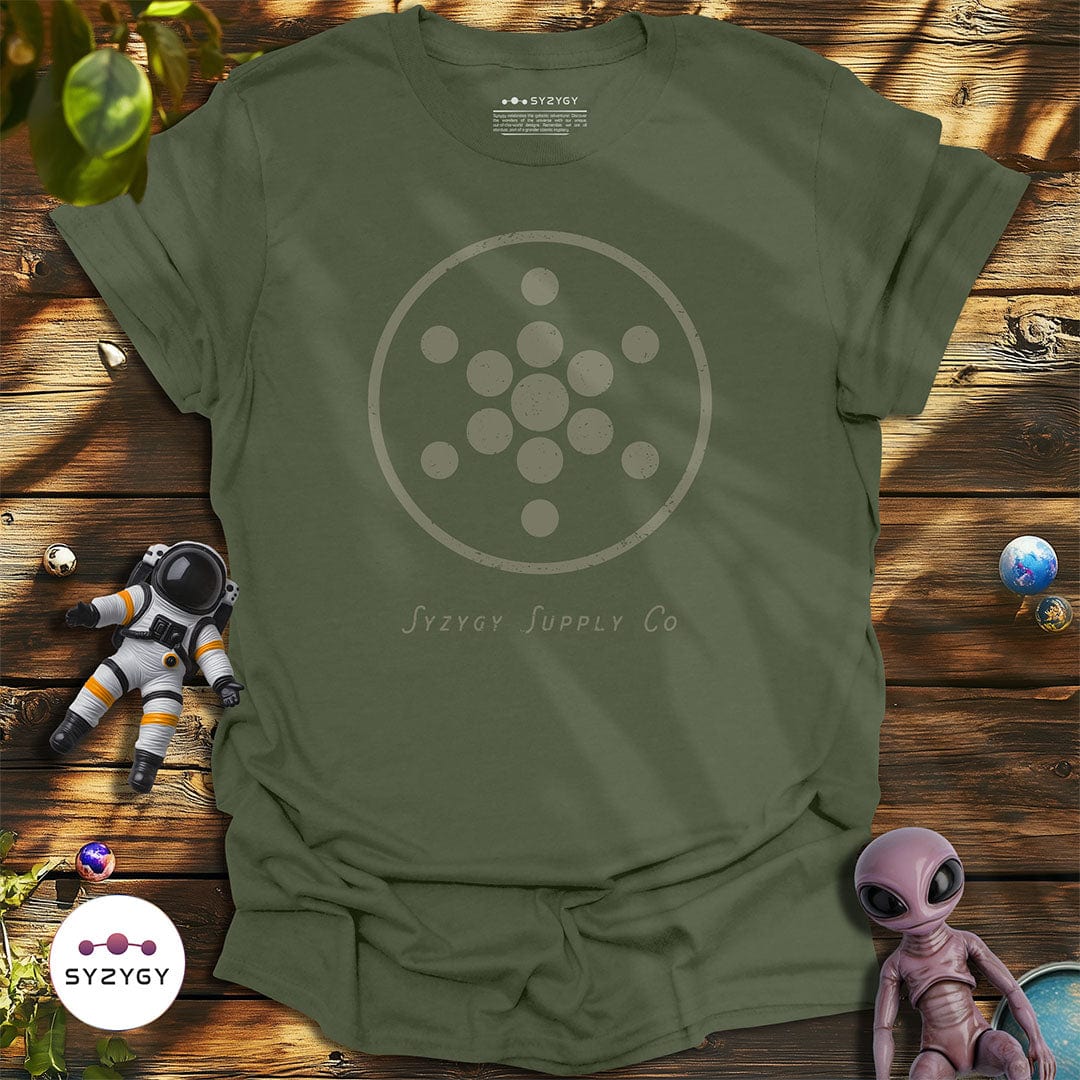 Syzygy Supply T-Shirt Military Green / S Geometric Whisper T-shirt Space Aliens UFO Apparel