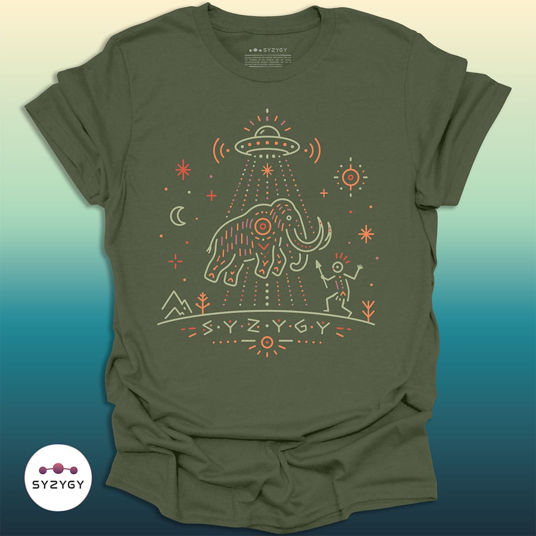 Syzygy Supply T-Shirt Military Green / S Pleistocene Witness T-shirt Space Aliens UFO Apparel