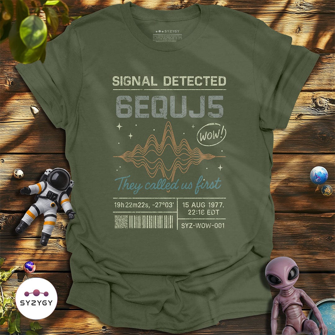 Syzygy Supply T-Shirt Military Green / S Signal Detected T-shirt Space Aliens UFO Apparel