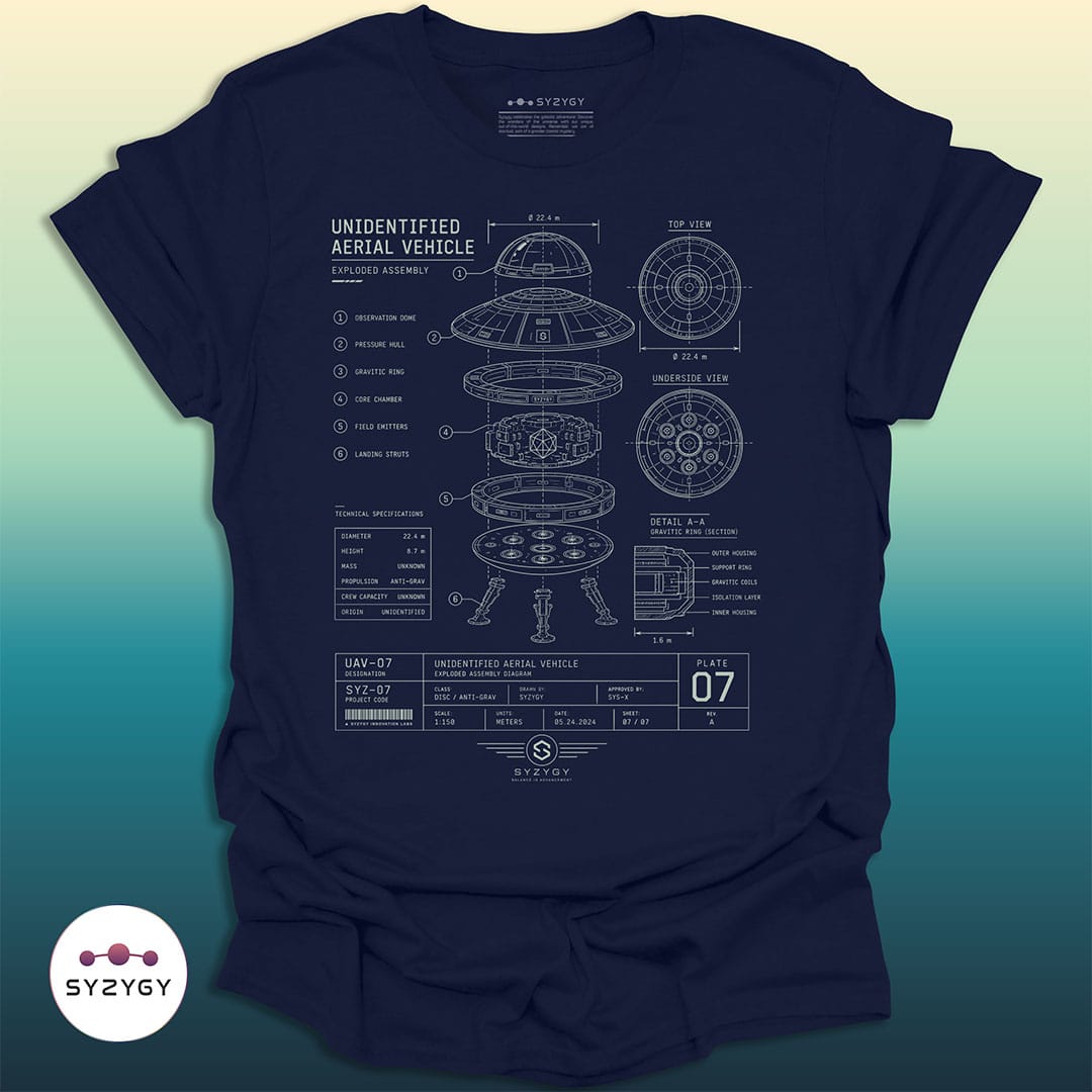 Syzygy Supply T-Shirt Navy / S Aerial Object No. 07 Space Aliens UFO Apparel