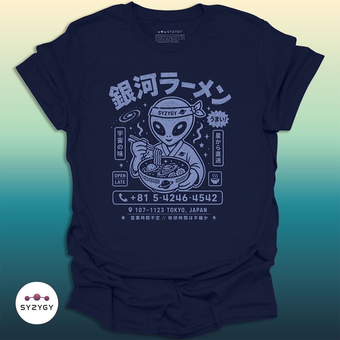 Syzygy Supply T-Shirt Navy / S Galactic Ramen T-shirt Space Aliens UFO Apparel
