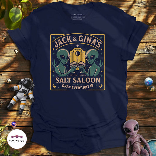 Syzygy Supply T-Shirt Navy / S Jack & Gina's Salt Saloon T-shirt Space Aliens UFO Apparel