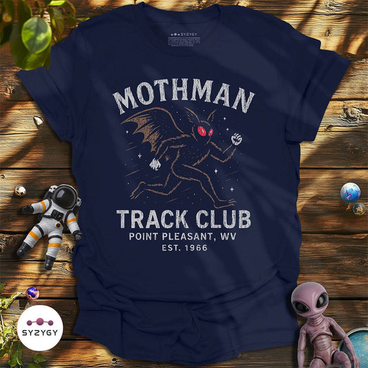 Syzygy Supply T-Shirt Navy / S Mothman Track Club T-shirt Space Aliens UFO Apparel