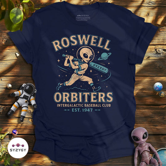 Syzygy Supply T-Shirt Navy / S Roswell Orbiters T-shirt Space Aliens UFO Apparel