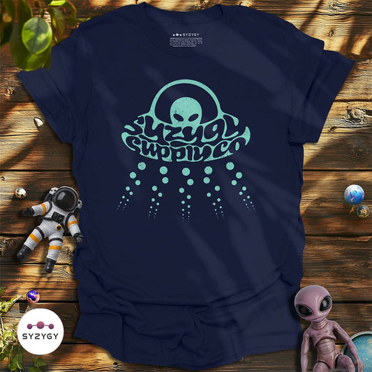 Syzygy Supply T-Shirt Navy / S Stealthy Visitor T-shirt Space Aliens UFO Apparel