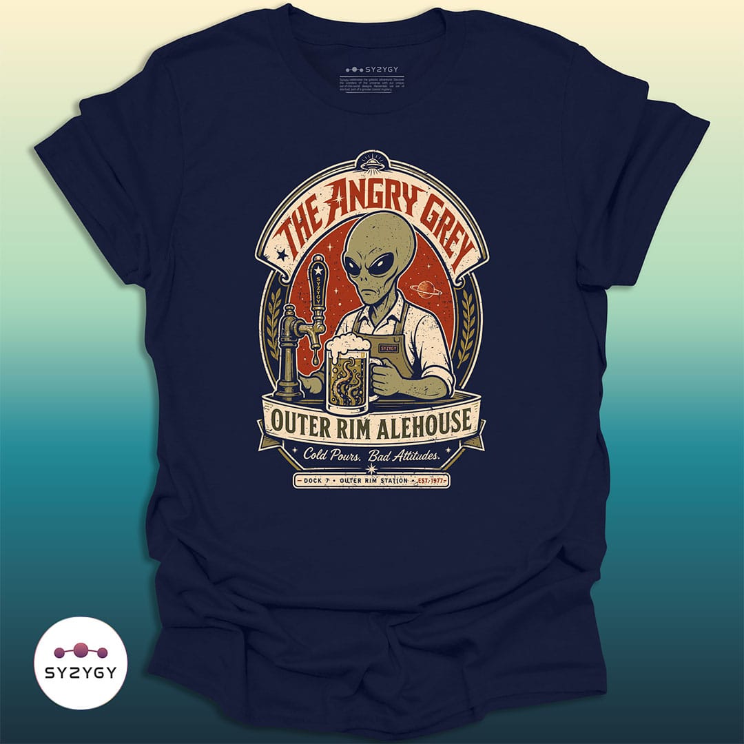 Syzygy Supply T-Shirt Navy / S The Angry Grey Alehouse Space Aliens UFO Apparel