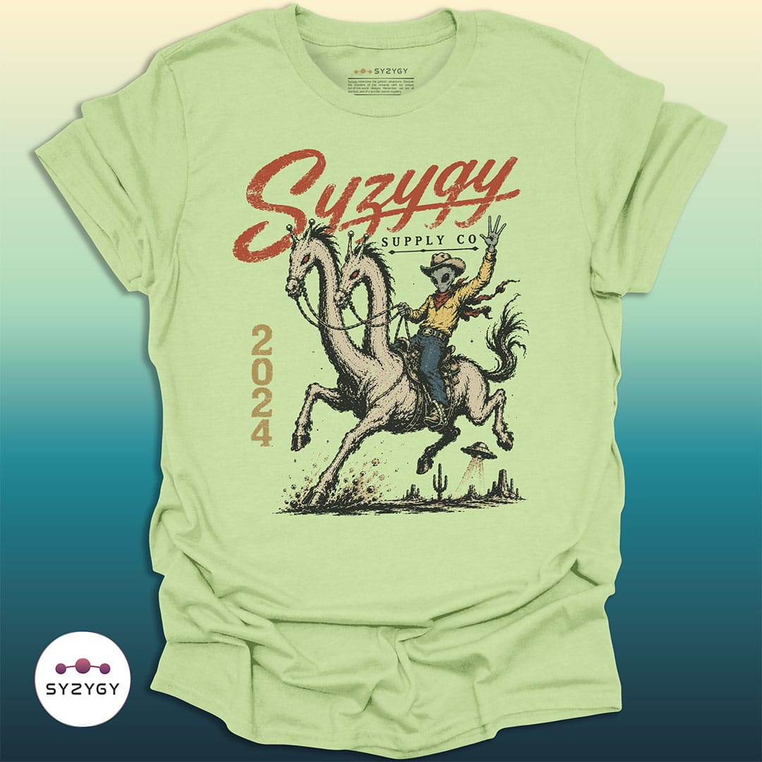 Syzygy Supply T-Shirt Pistachio / S Star Ranch Rider T-shirt Space Aliens UFO Apparel
