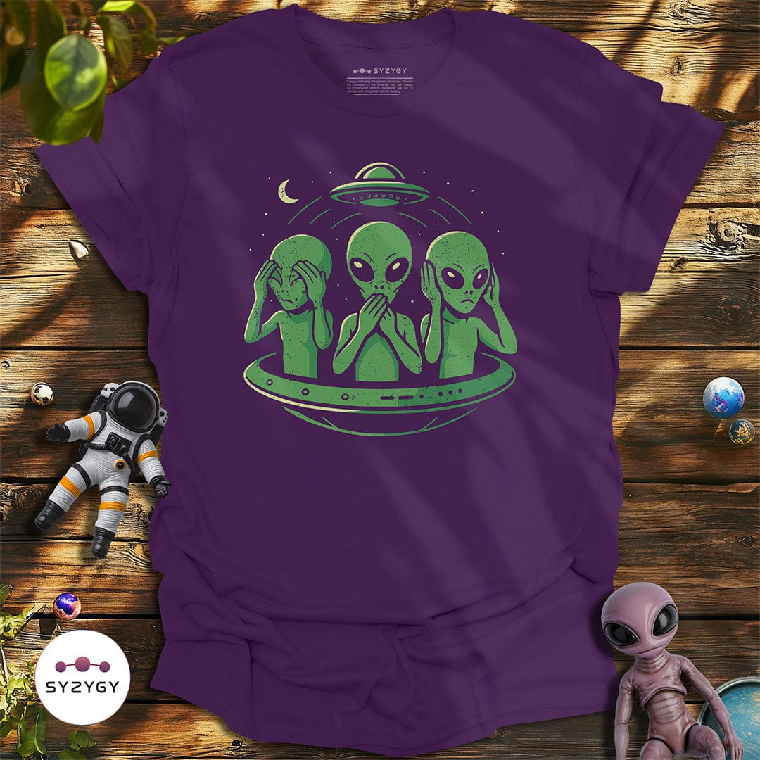 Syzygy Supply T-Shirt Purple / S Observe, Don't Disturb T-shirt Space Aliens UFO Apparel