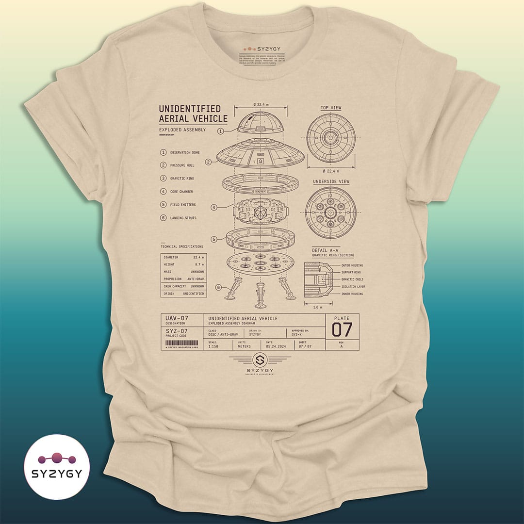 Syzygy Supply T-Shirt Sand / S Aerial Object No. 07 Space Aliens UFO Apparel