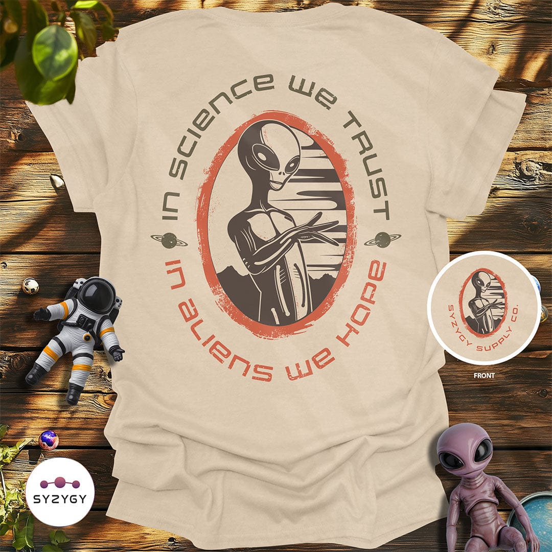 Syzygy Supply T-Shirt Sand / S Believer's Creed T-shirt Space Aliens UFO Apparel