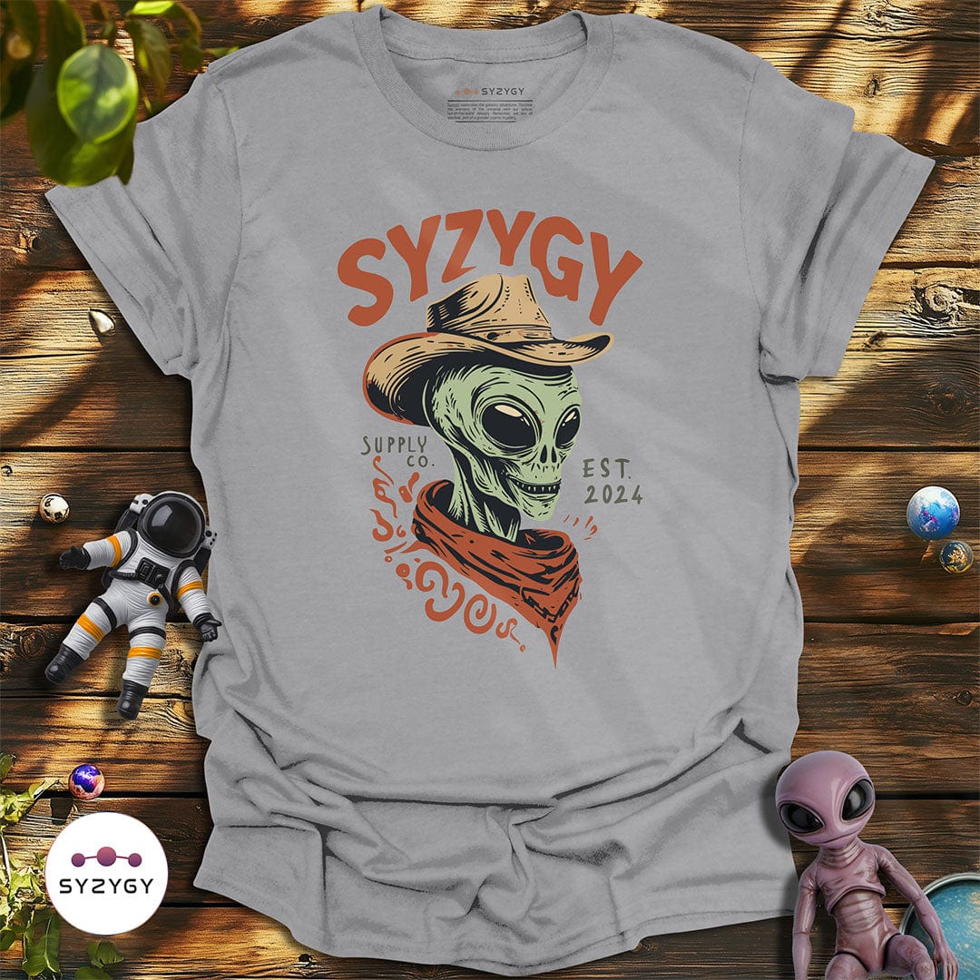 Syzygy Supply T-Shirt Sport Grey / S Galactic Outlaw T-shirt Space Aliens UFO Apparel