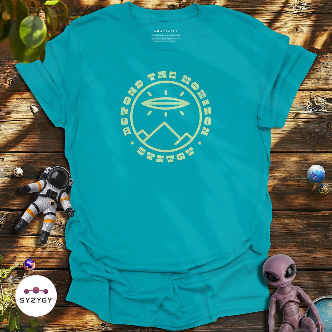 Syzygy Supply T-Shirt Tropical Blue / S Beyond the Horizon T-shirt Space Aliens UFO Apparel